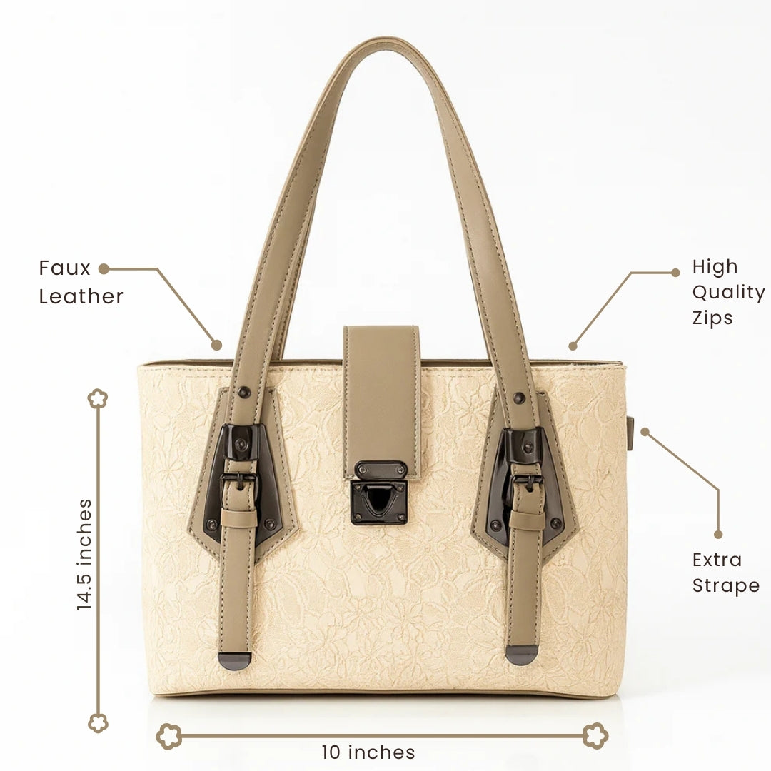 Beige Fluer Tote